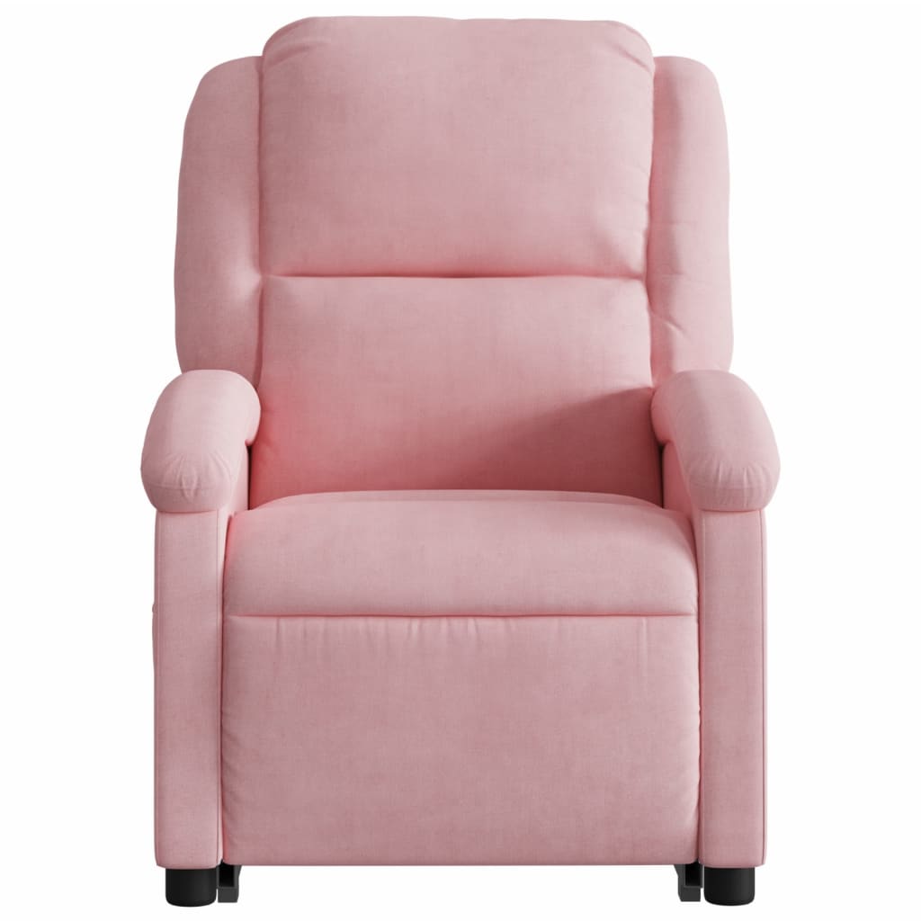 Sta-op-stoel verstelbaar fluweel roze