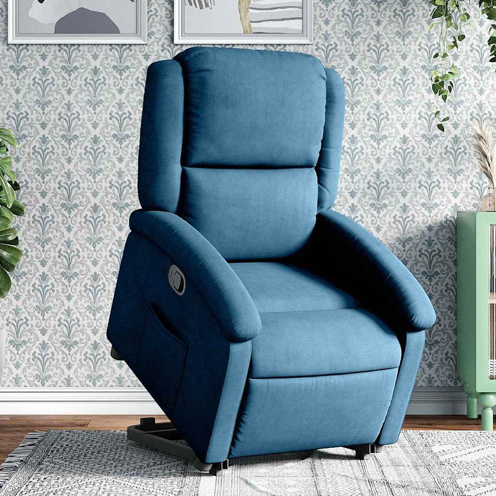 Sta-opstoel fluweel blauw