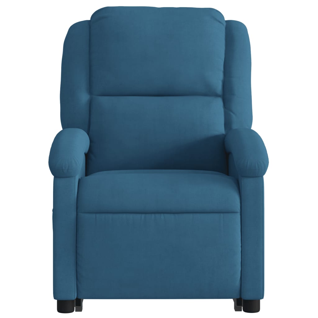 Sta-op-massagestoel verstelbaar fluweel blauw