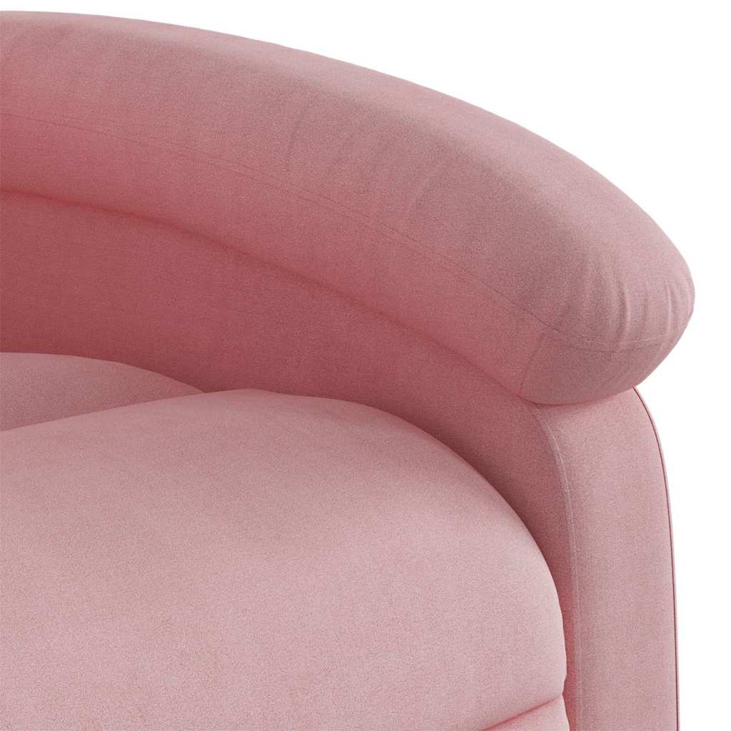 Sta-op-massagestoel elektrisch verstelbaar fluweel roze