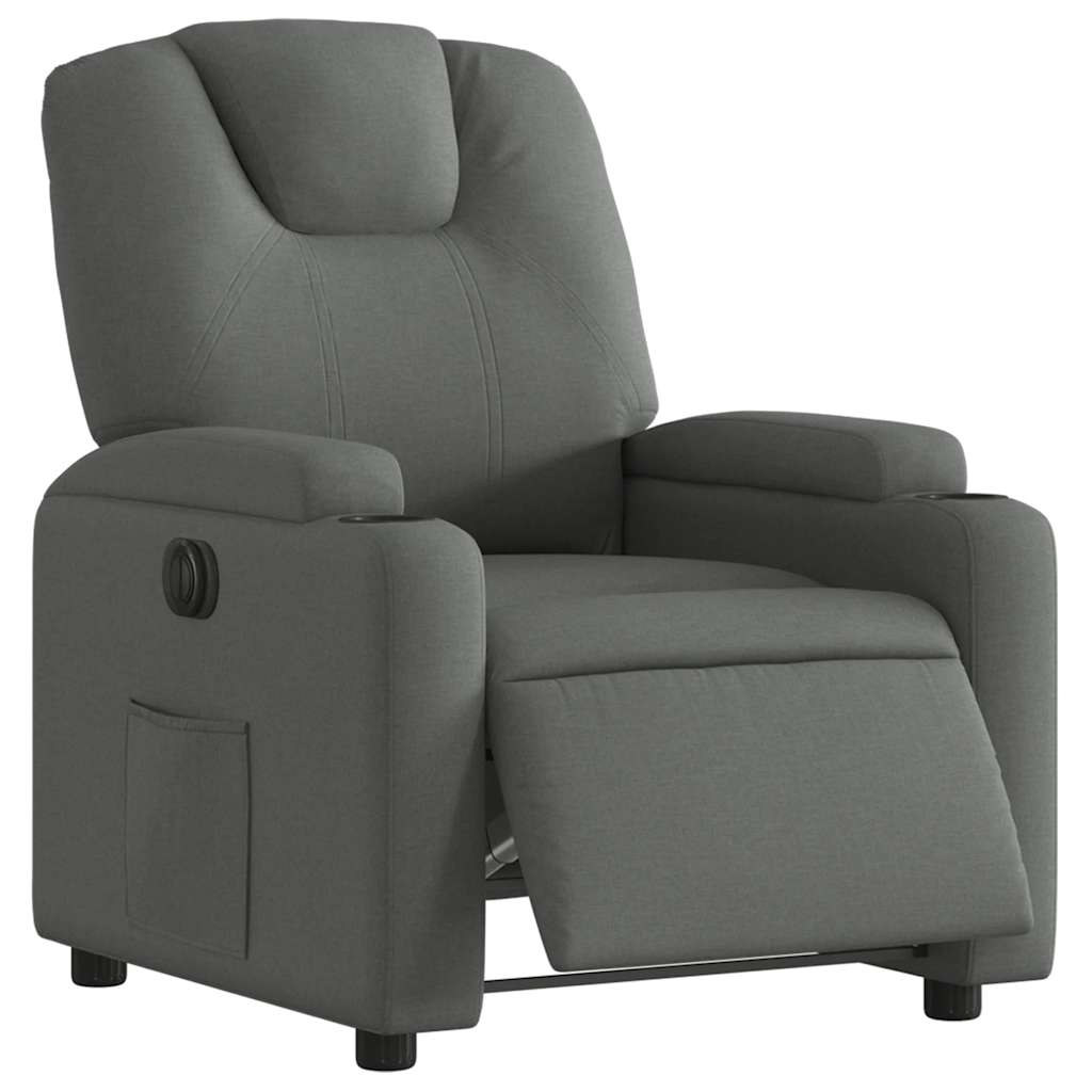 Fauteuil elektrisch verstelbaar stof donkergrijs
