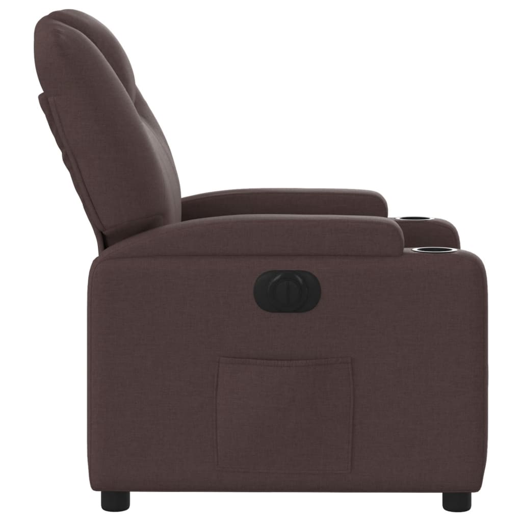 Fauteuil verstelbaar elektrisch stof donkerbruin