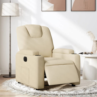 Fauteuil verstelbaar elektrisch stof crèmekleurig