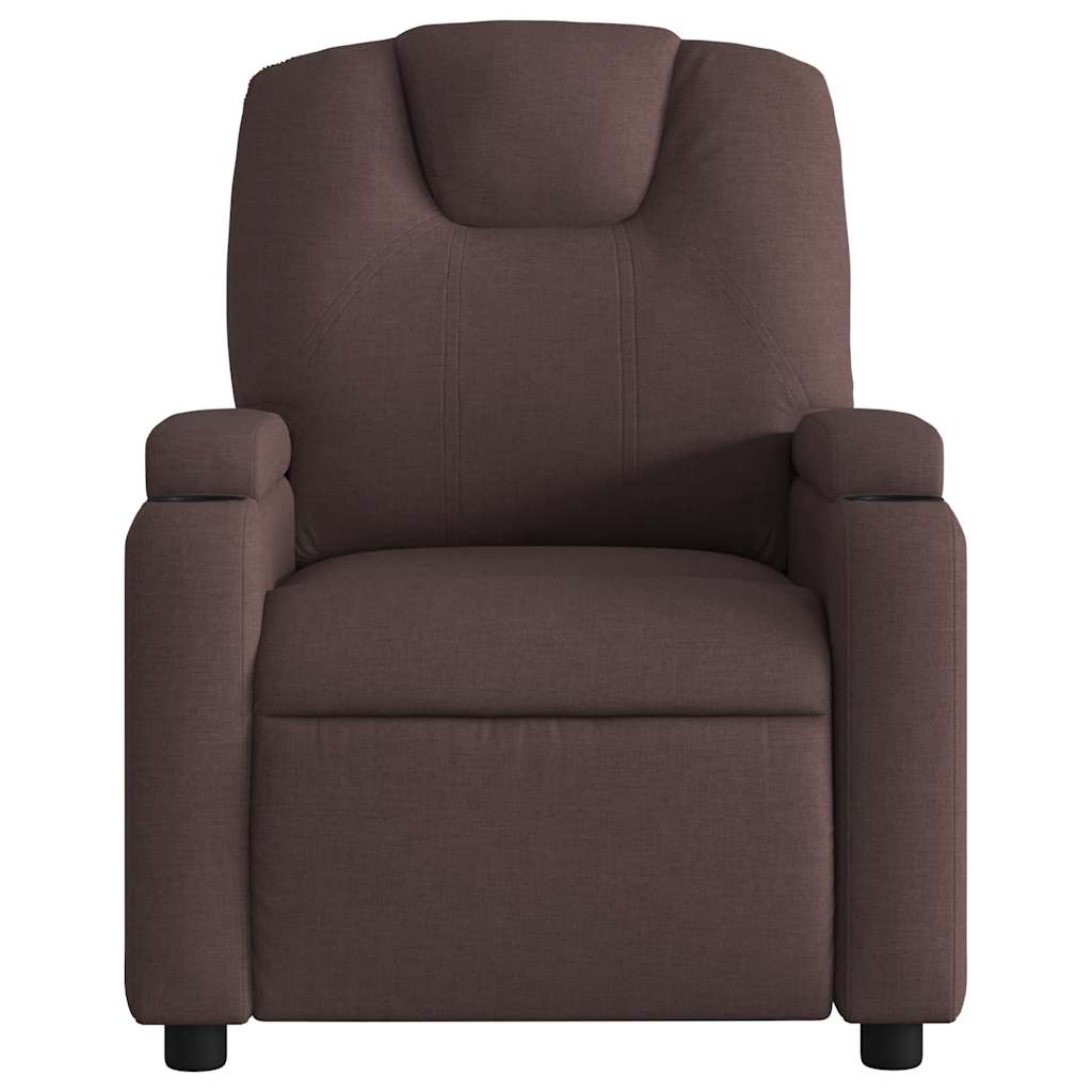 Massagestoel elektrisch verstelbaar stof donkerbruin