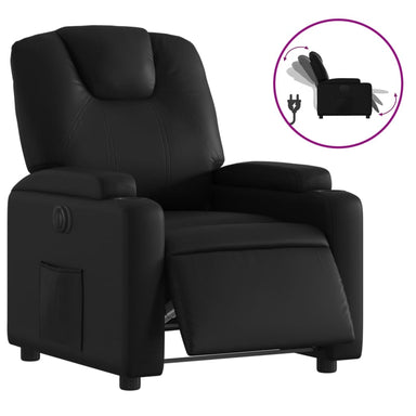 Fauteuil elektrisch verstelbaar kunstleer zwart