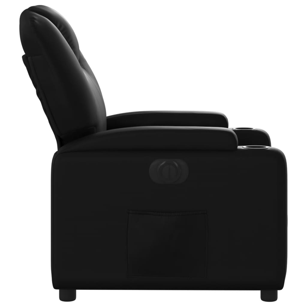 Fauteuil elektrisch verstelbaar kunstleer zwart