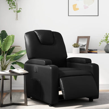 Fauteuil elektrisch verstelbaar kunstleer zwart
