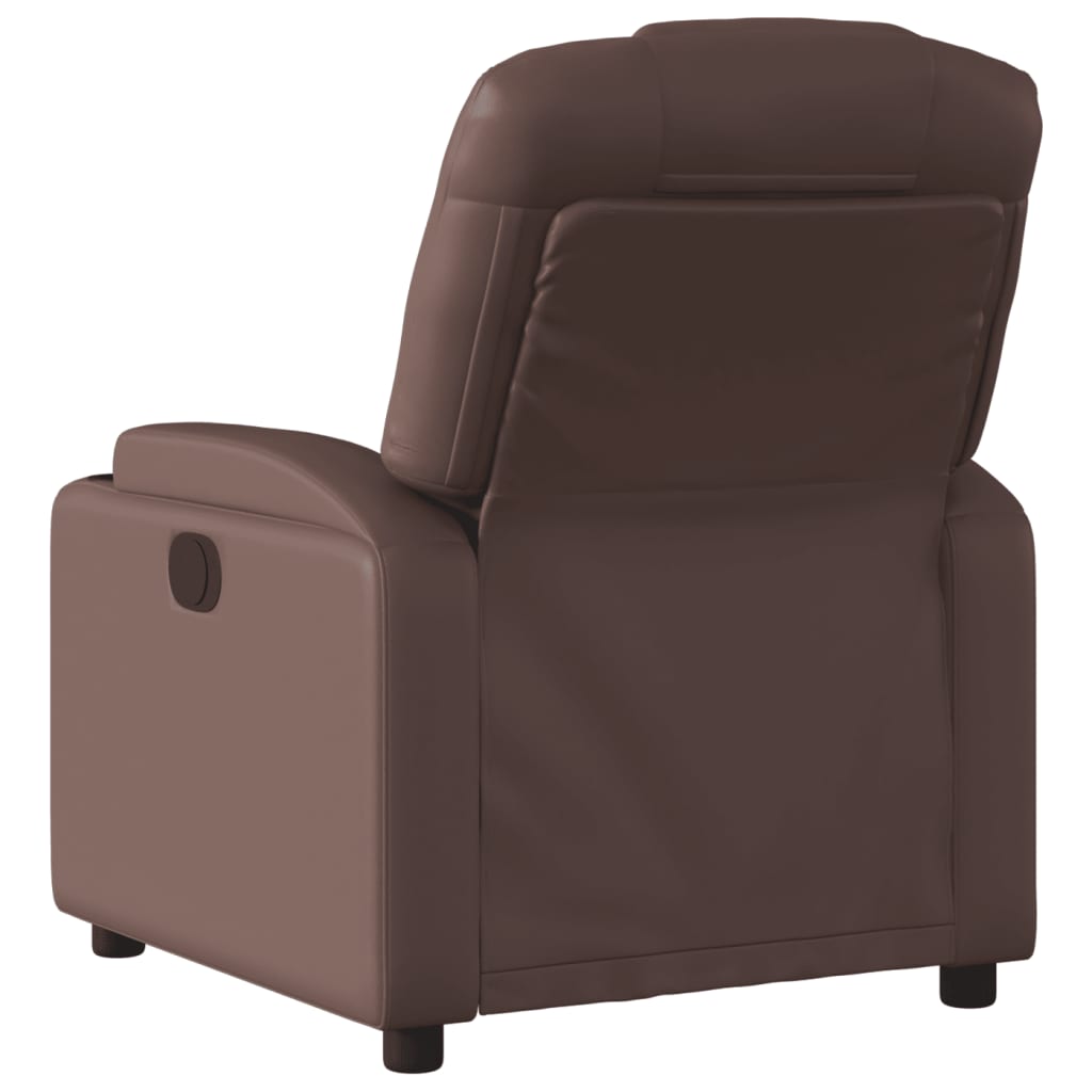 Fauteuil verstelbaar elektrisch kunstleer bruin