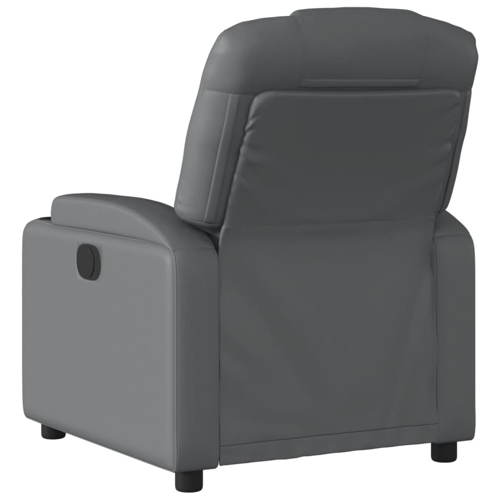 Fauteuil verstelbaar elektrisch kunstleer grijs