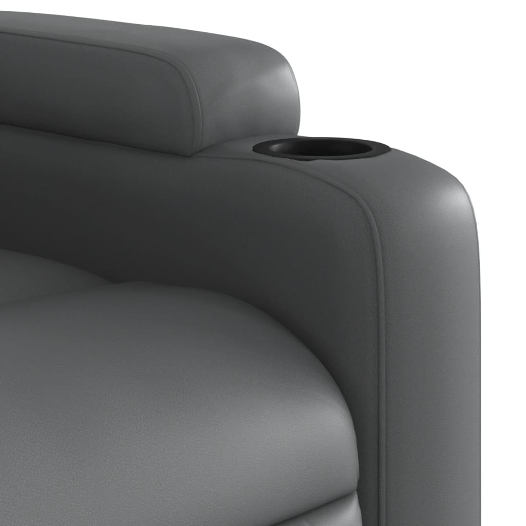 Fauteuil verstelbaar elektrisch kunstleer grijs