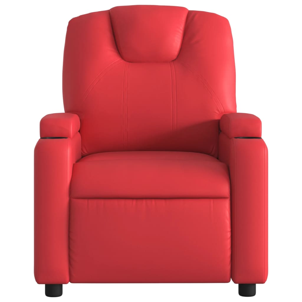 Fauteuil verstelbaar elektrisch kunstleer rood