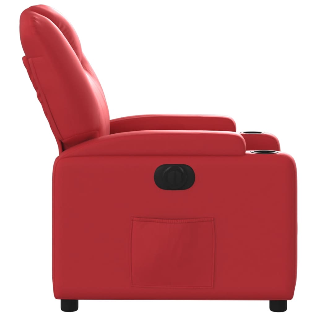 Fauteuil verstelbaar elektrisch kunstleer rood