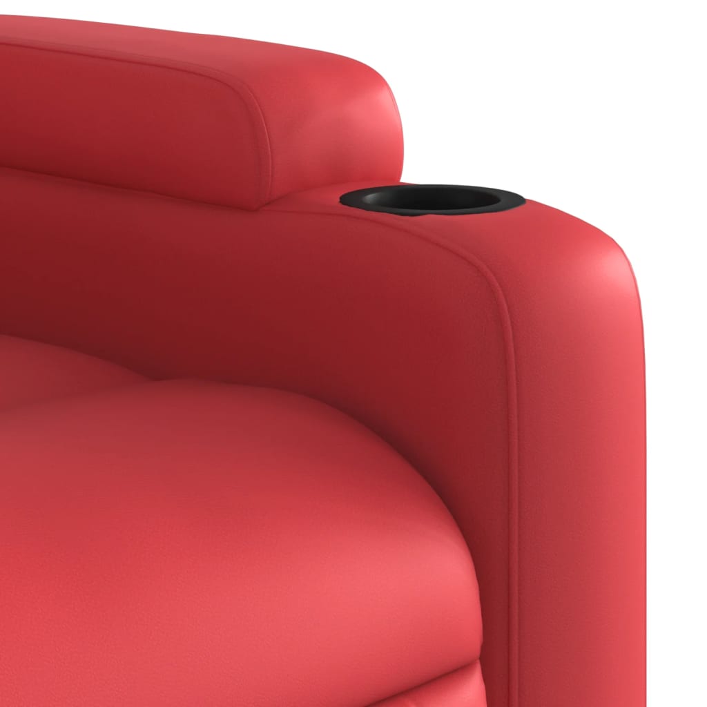 Fauteuil verstelbaar elektrisch kunstleer rood