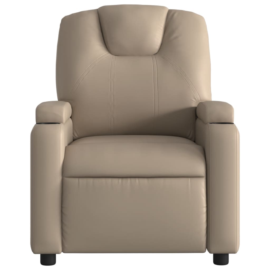 Fauteuil verstelbaar elektrisch kunstleer cappuccinokleurig