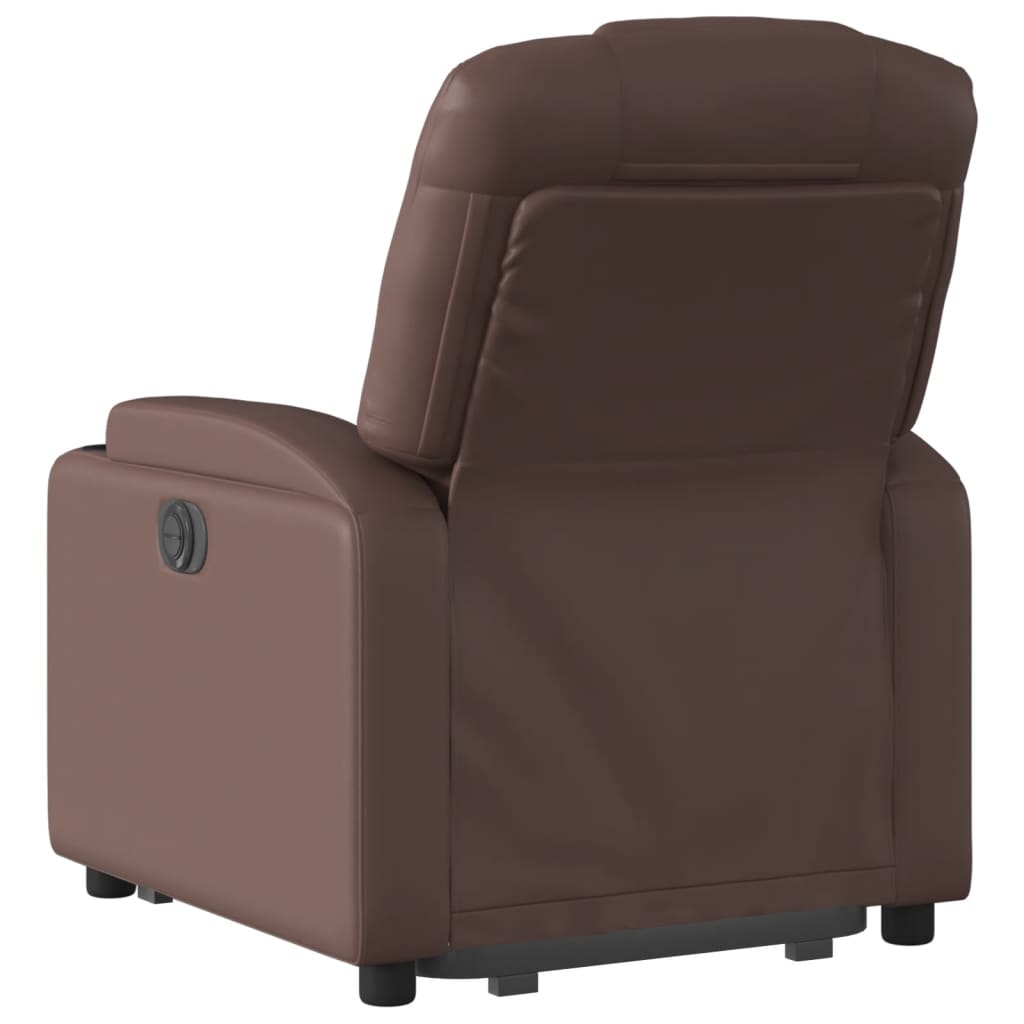 Sta-op-fauteuil verstelbaar kunstleer bruin