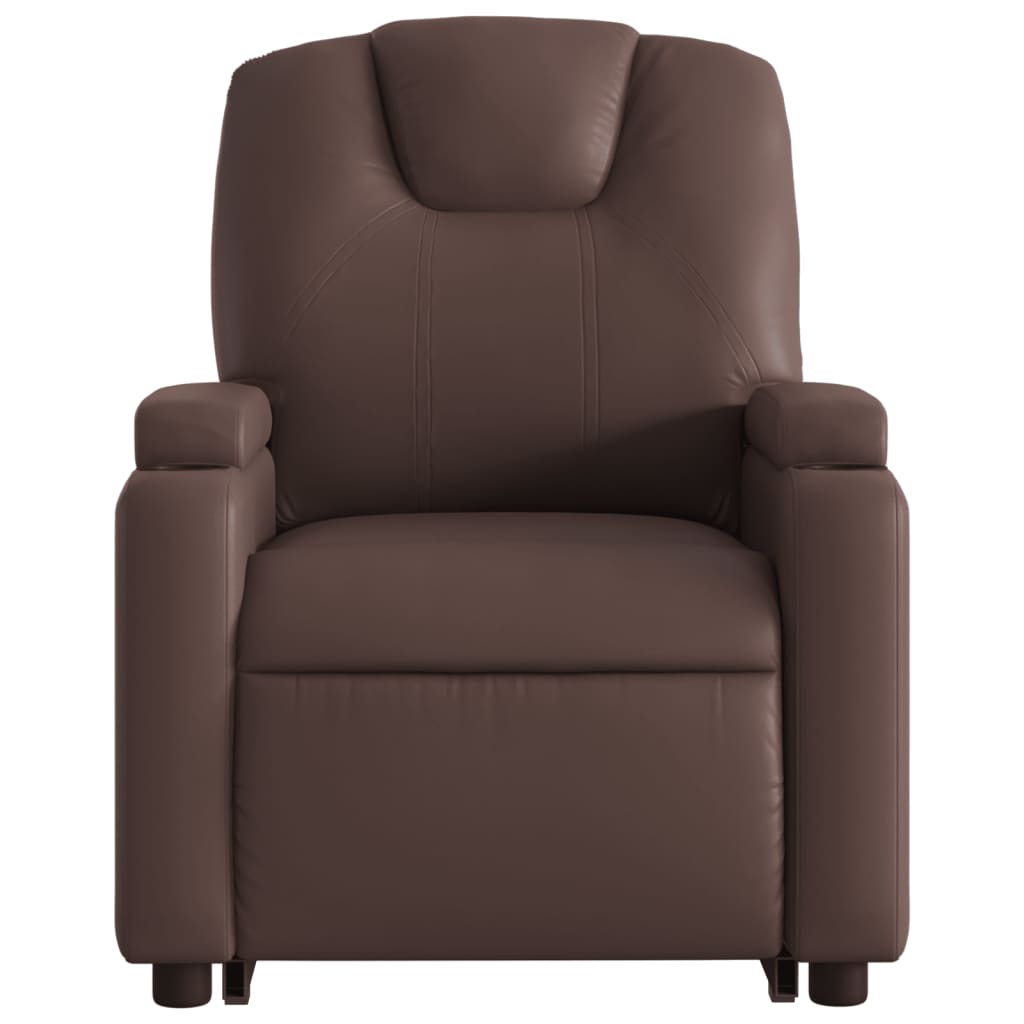 Sta-op-fauteuil verstelbaar kunstleer bruin