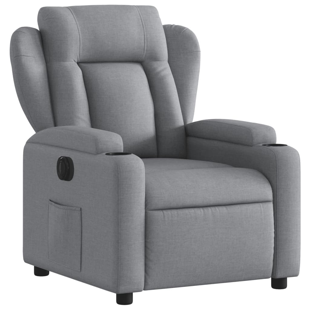 Fauteuil elektrisch verstelbaar stof lichtgrijs
