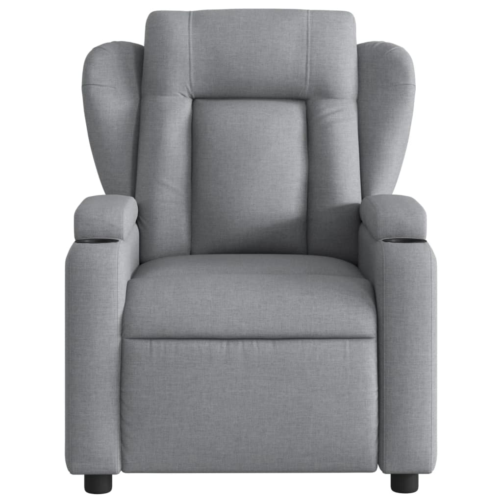 Fauteuil elektrisch verstelbaar stof lichtgrijs