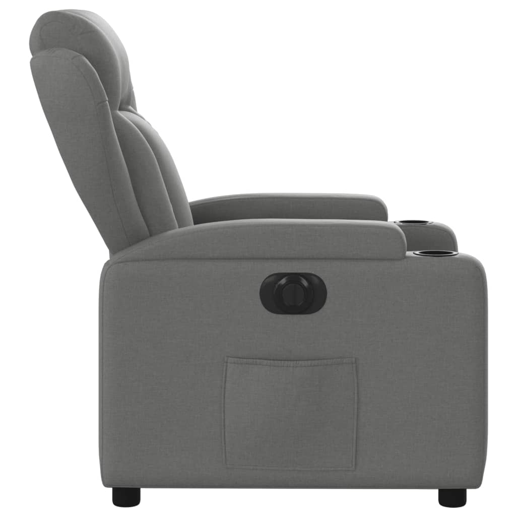 Fauteuil elektrisch verstelbaar stof donkergrijs