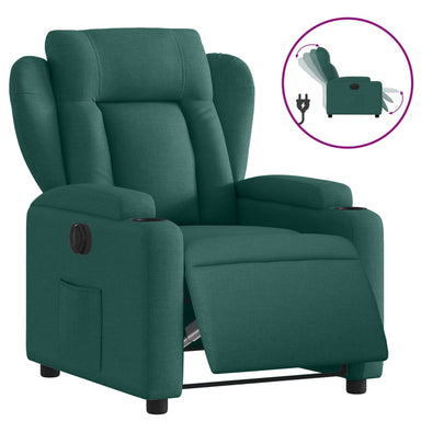 Fauteuil verstelbaar elektrisch stof donkergroen