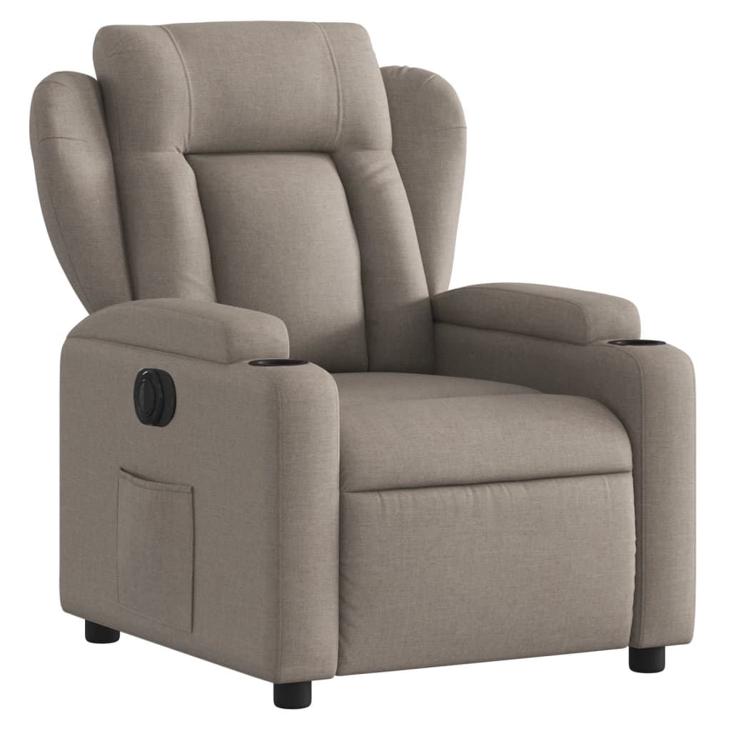 Fauteuil verstelbaar elektrisch stof taupe