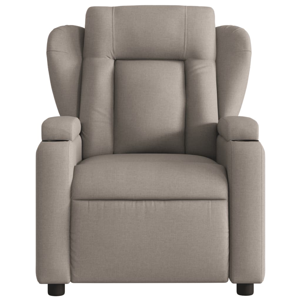 Fauteuil verstelbaar elektrisch stof taupe