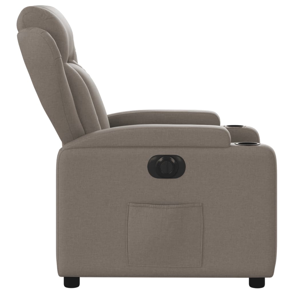 Fauteuil verstelbaar elektrisch stof taupe