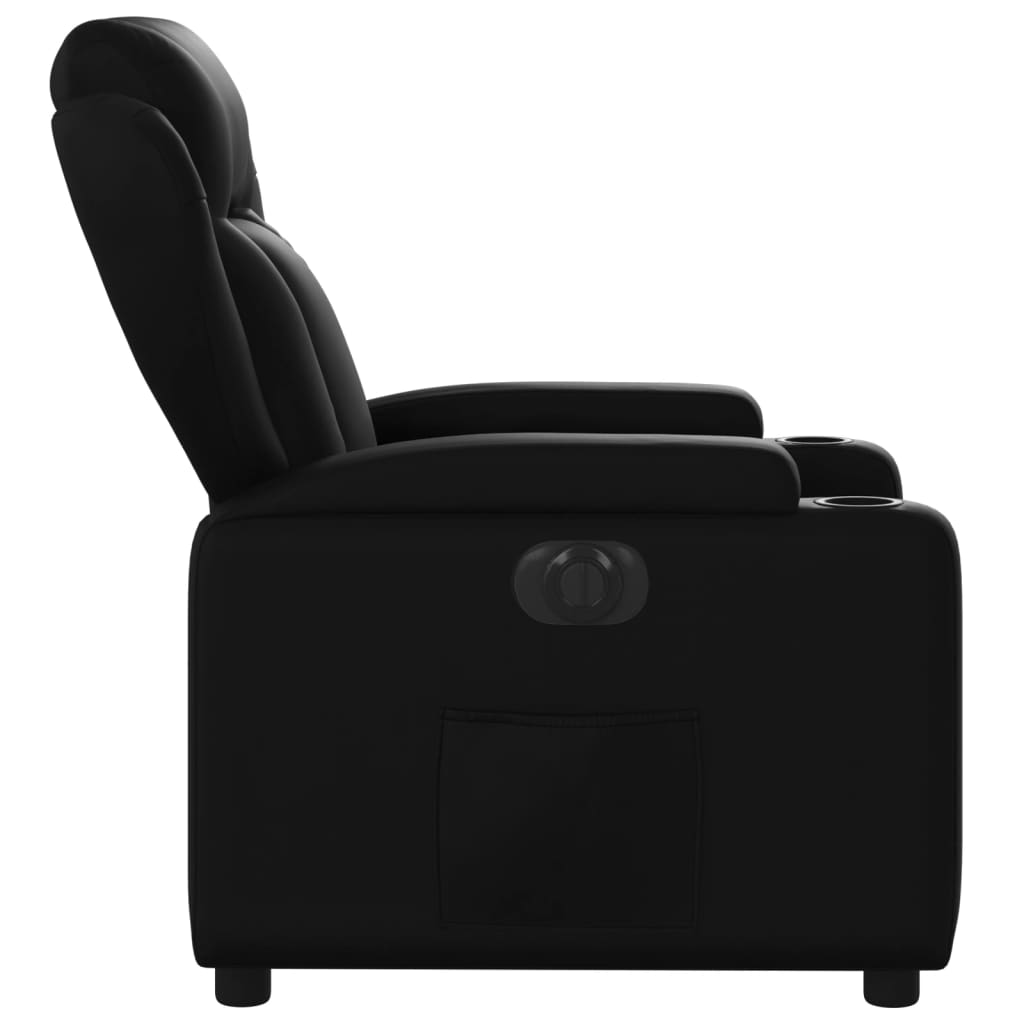 Fauteuil elektrisch verstelbaar kunstleer zwart