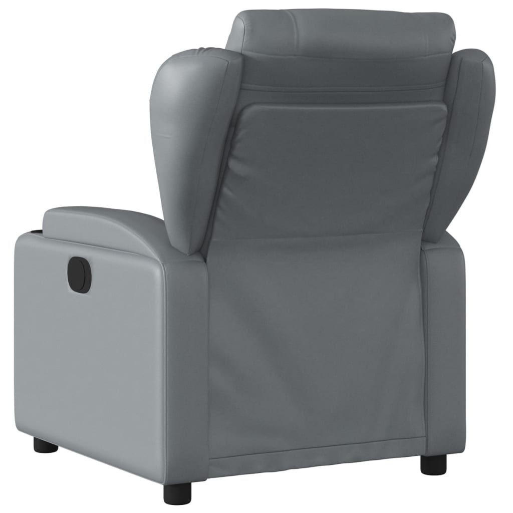Fauteuil verstelbaar elektrisch kunstleer grijs