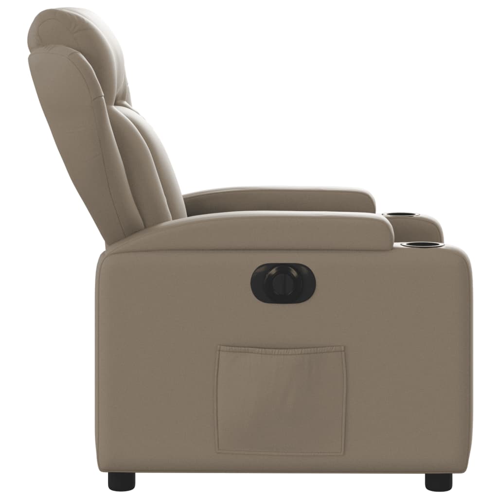 Fauteuil verstelbaar elektrisch kunstleer cappuccinokleurig