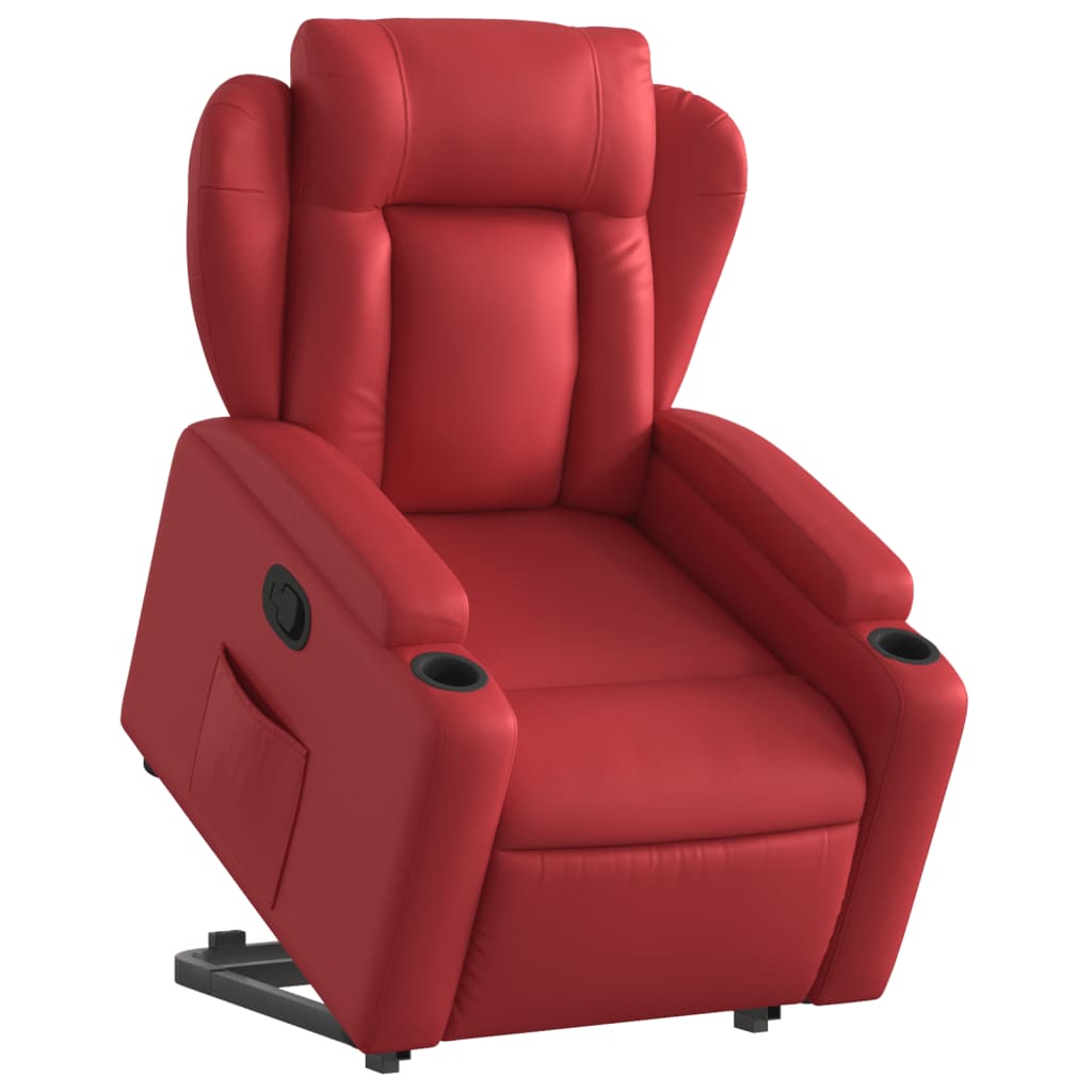 Sta-op-stoel kunstleer rood