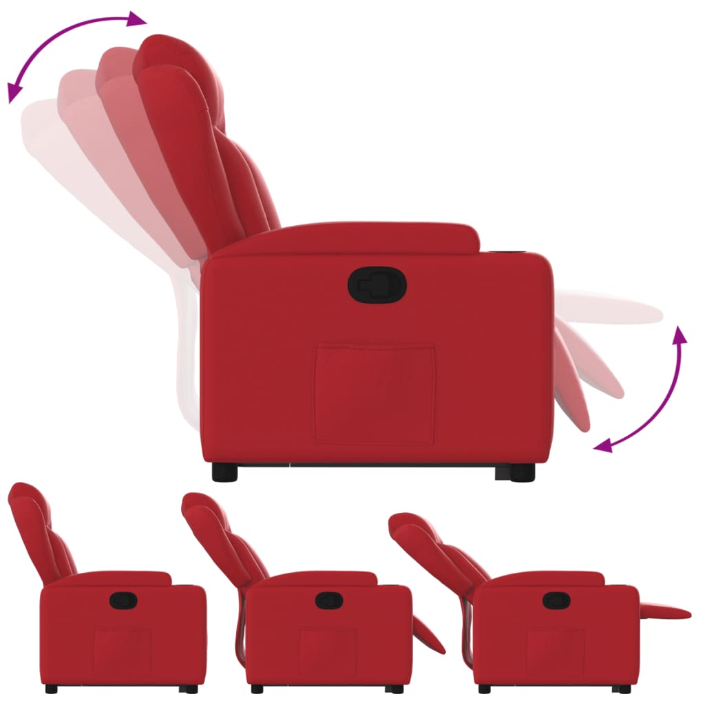 Sta-op-stoel kunstleer rood