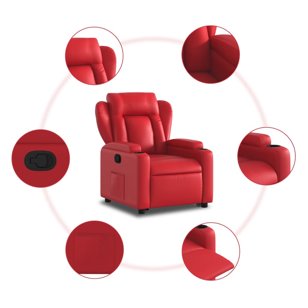 Sta-op-stoel kunstleer rood