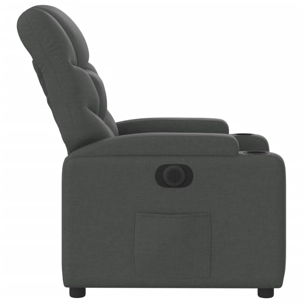 Fauteuil elektrisch verstelbaar stof donkergrijs
