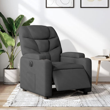 Fauteuil verstelbaar elektrisch stof zwart