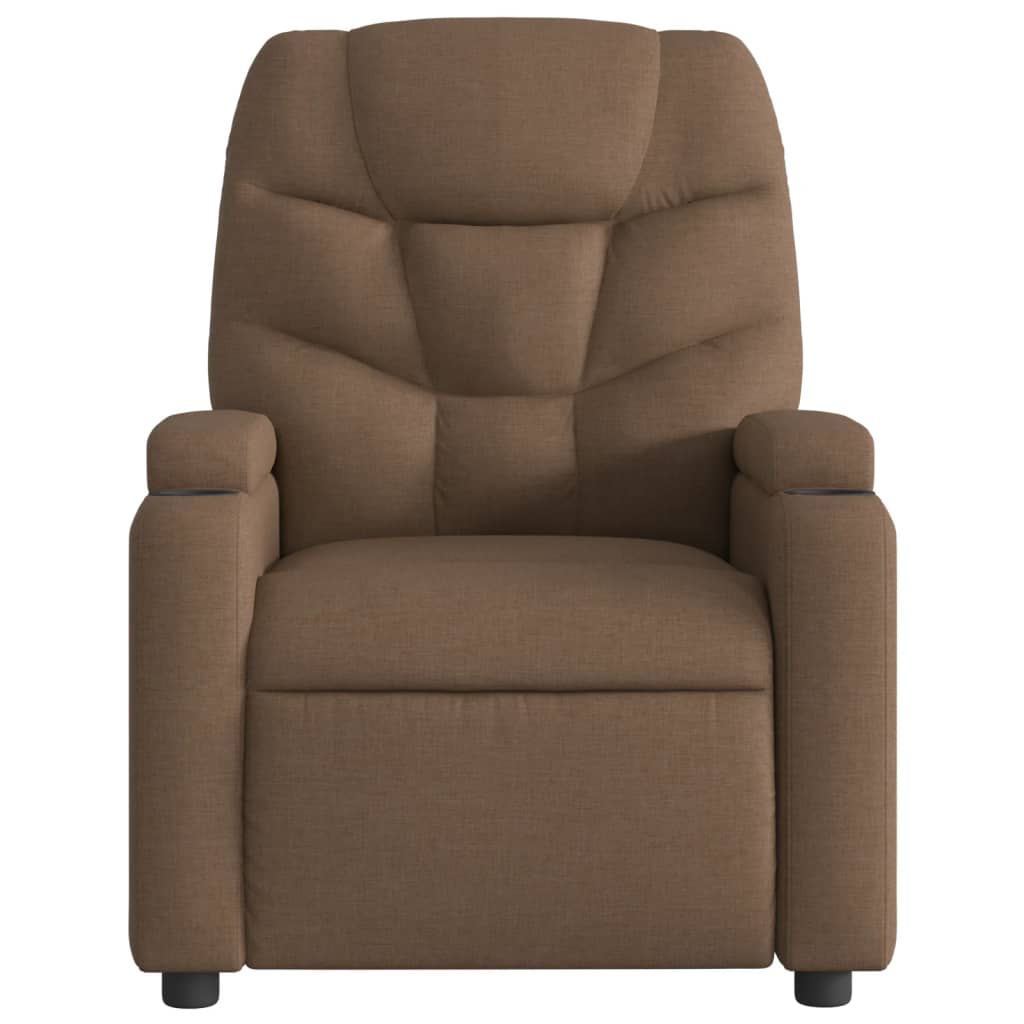 Fauteuil verstelbaar elektrisch stof bruin