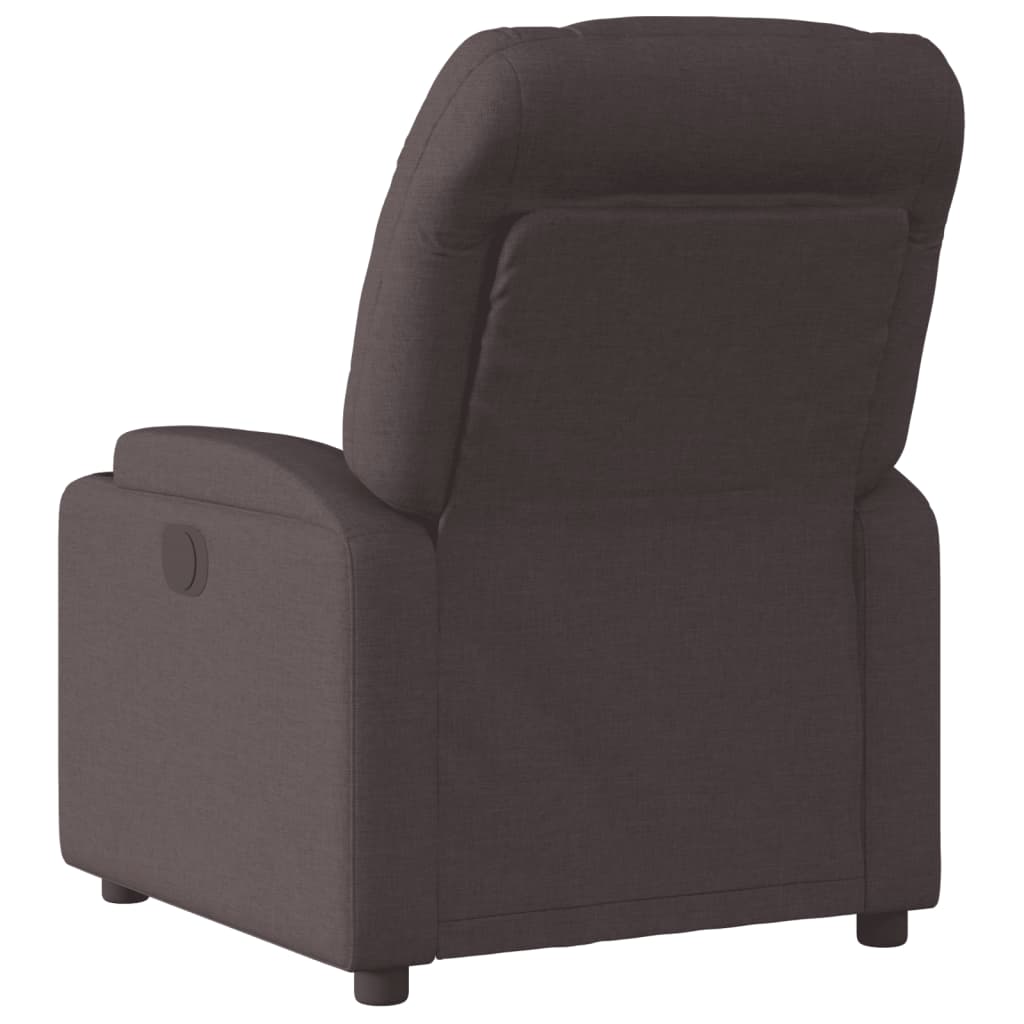 Fauteuil verstelbaar elektrisch stof donkerbruin