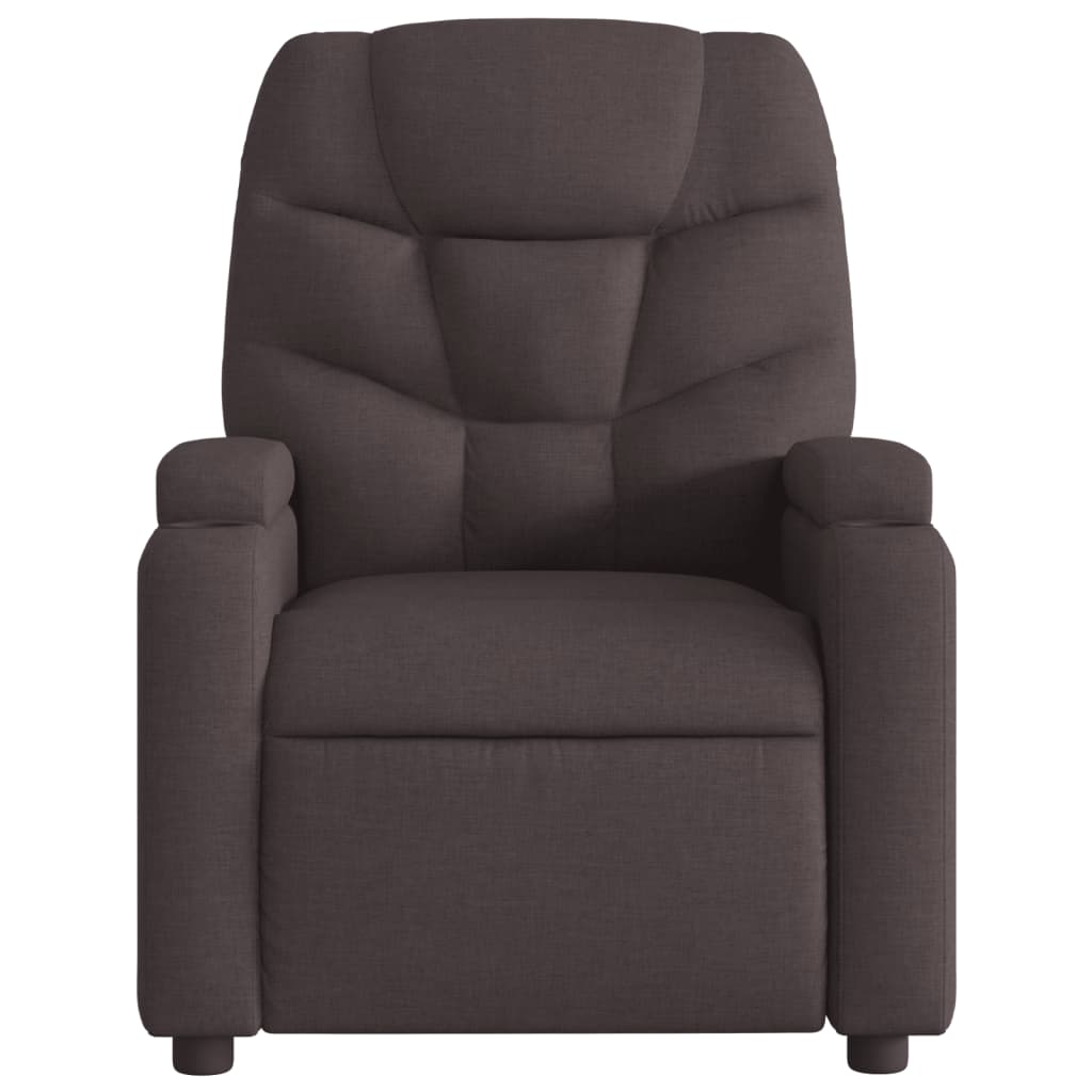 Fauteuil verstelbaar elektrisch stof donkerbruin