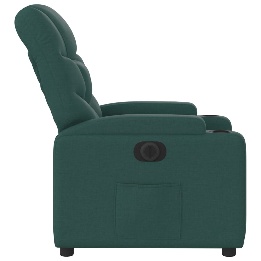 Fauteuil verstelbaar elektrisch stof donkergroen