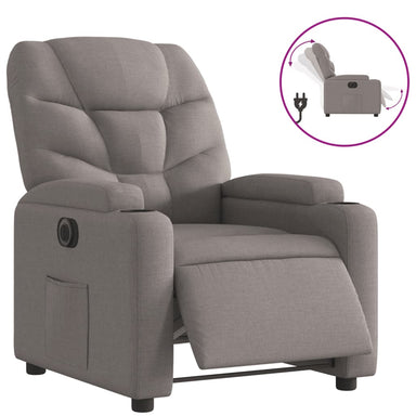 Fauteuil verstelbaar elektrisch stof taupe