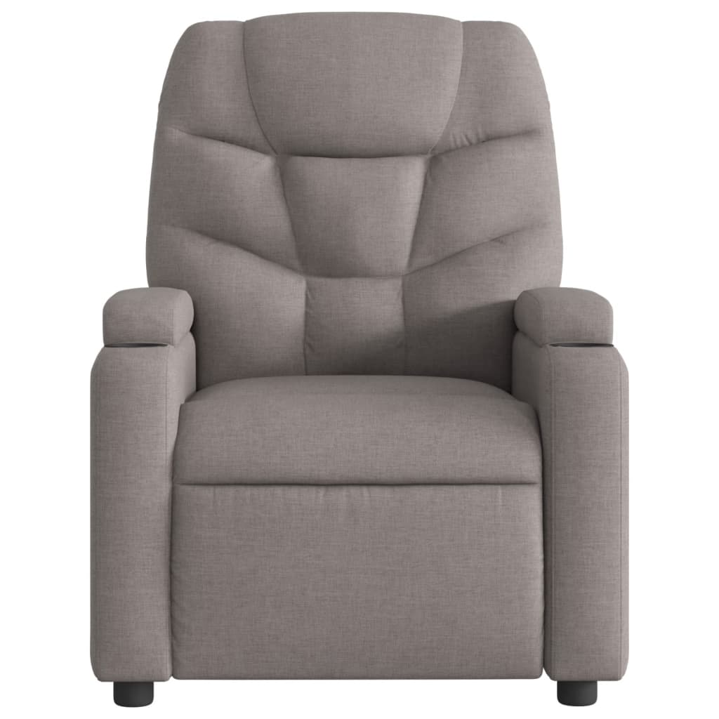 Fauteuil verstelbaar elektrisch stof taupe