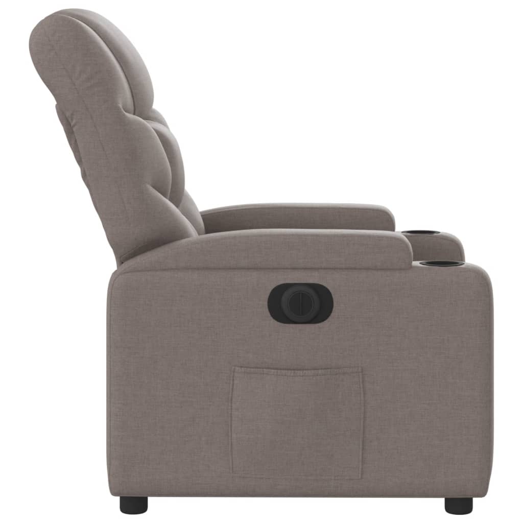 Fauteuil verstelbaar elektrisch stof taupe