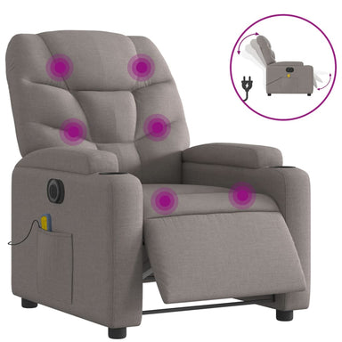 Massagestoel elektrisch verstelbaar stof taupe