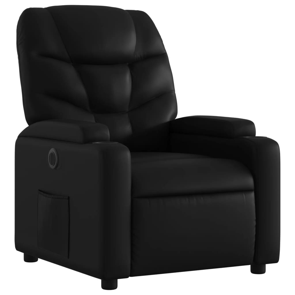 Fauteuil elektrisch verstelbaar kunstleer zwart