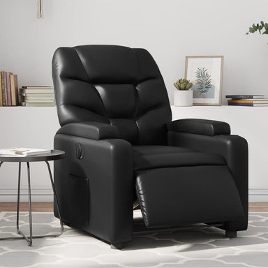 Fauteuil elektrisch verstelbaar kunstleer zwart