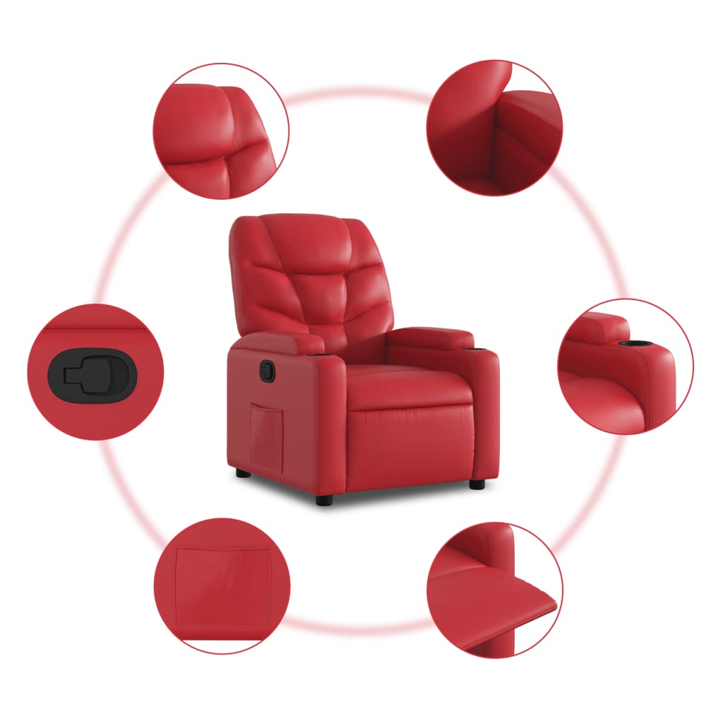 Sta-op-stoel kunstleer rood
