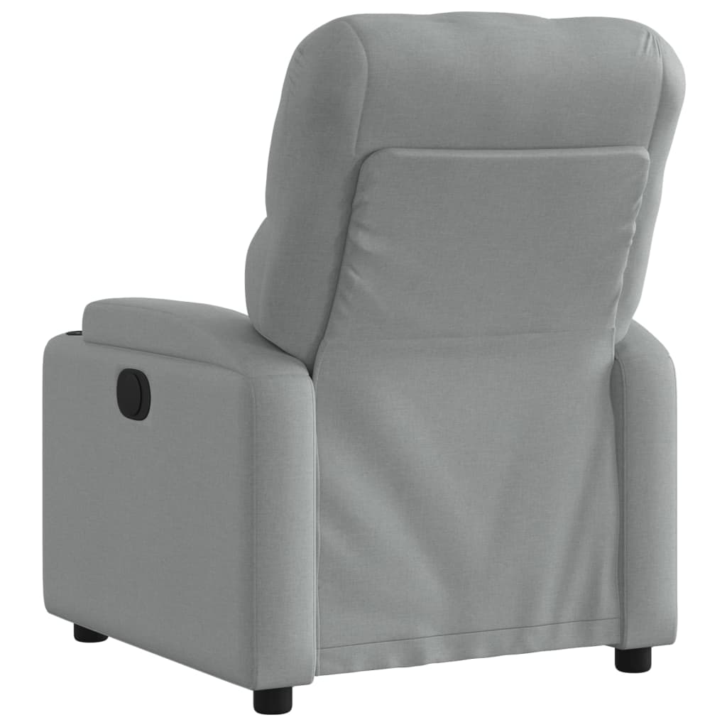 Fauteuil elektrisch verstelbaar stof lichtgrijs