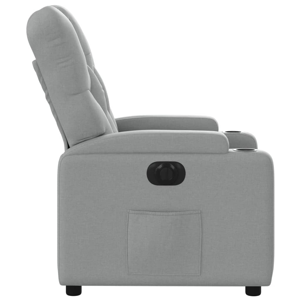 Fauteuil elektrisch verstelbaar stof lichtgrijs