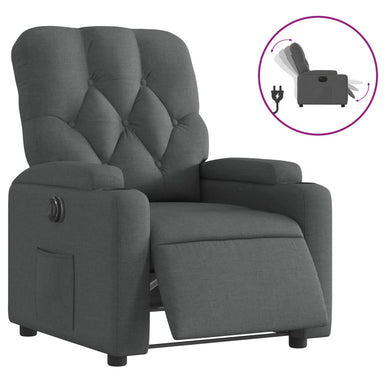 Fauteuil elektrisch verstelbaar stof donkergrijs