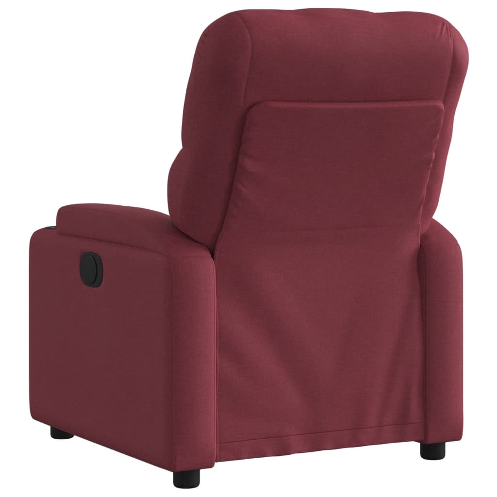 Fauteuil verstelbaar elektrisch stof wijnrood